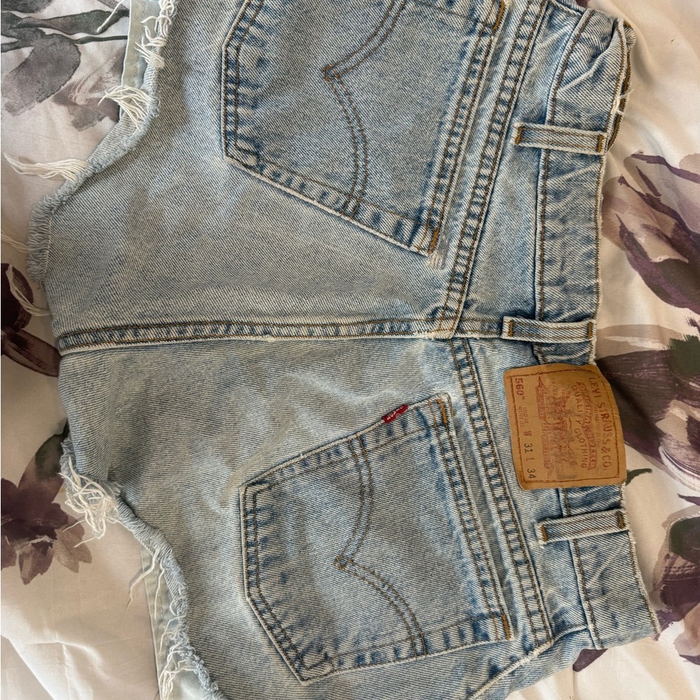 Urban Outfitters/Levi's Light Blue High-Waist Denim Cutoff Shorts
